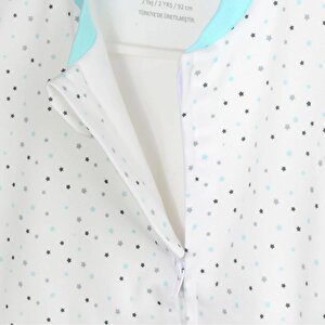 Unisex Yıldız Desen Uyku Tulumu Fermuarlı 1TOG Bisiklet Yaka Ribanalı Paça Uzun Kol