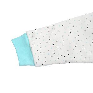 Unisex Yıldız Desen Uyku Tulumu Fermuarlı 1TOG Bisiklet Yaka Ribanalı Paça Uzun Kol