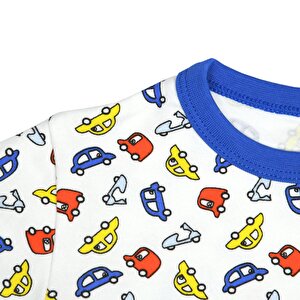 Erkek Araba Desen Çocuk Pijama Takımı Yaka Ribanalı Paça Uzun Kol Erkek Araba Desen Çocuk Pijama Takımı Yaka Ribanalı Paça Uzun Kol