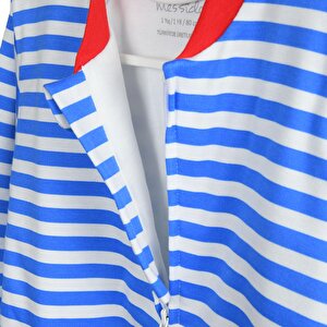 Erkek Çizgi Desen Uyku Tulumu Fermuarlı 1TOG Bisiklet Yaka Ribanalı Paça Uzun Kol Erkek Çizgi Desen Uyku Tulumu Fermuarlı 1TOG Bisiklet Yaka Ribanalı Paça Uzun Kol