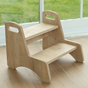 Montessori Basamak Yükseltici Tabure (Ahşap Merdiven)