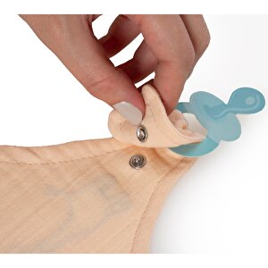 Emzik Askılı Müslin Önlük - Somon Emzik Askılı Müslin Önlük - Somon