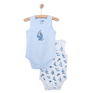 HelloBaby 2li Atlet Body, Mavi, 3 Ay