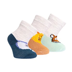 HelloBaby Erkek 3lü Soket Ç, Gri, 0-6 Ay