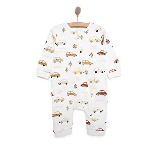 HelloBaby Erkek Araba Desenl, Ekru, 6 Ay