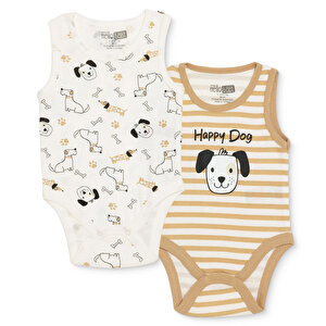 HelloBaby 2li Atlet Body, Ekru, 1 - 3 Ay