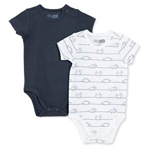 HelloBaby 2li Kısa Kol Bo, Gri, 1 - 3 Ay