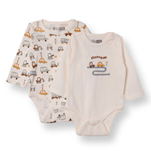 Erkek Bebek 2li Uzun Kol Body Ribana Çıtçıtlı Yaka Uzun Kol