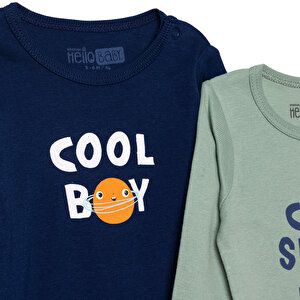 Erkek Bebek 2li Uzun Kol Body Ribana Çıtçıtlı Yaka Uzun Kol Erkek Bebek 2li Uzun Kol Body Ribana Çıtçıtlı Yaka Uzun Kol