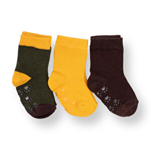 HelloBaby 3lü Kaydırmaz Ço, Haki, 0-6 Ay