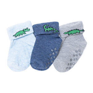 Erkek Bebek 3lü Kıvrık Çorap