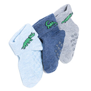 Erkek Bebek 3lü Kıvrık Çorap