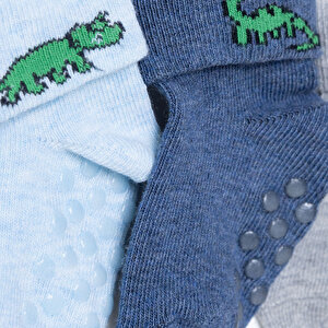 Erkek Bebek 3lü Kıvrık Çorap