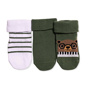 HelloBaby 3lü Kıv, Yeşil Baskılı, 0-3 Ay