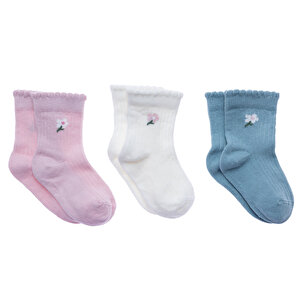 HelloBaby 3lü Soket, Açık Pembe, 0-6 Ay