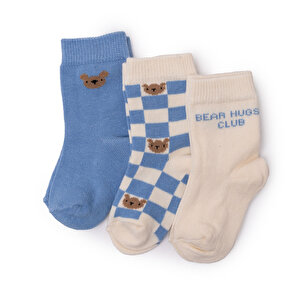 HelloBaby 3lü Soket Ç, Açık Mavi, 0-6 Ay