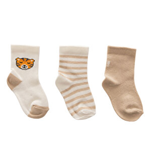 HelloBaby 3lü Sok, Pembe Baskılı, 0-6 Ay