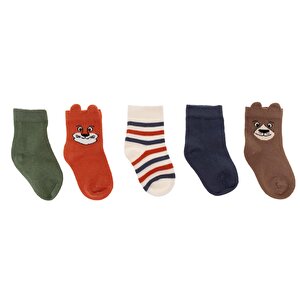 HelloBaby 5'li Soket, Kahverengi, 0-6 Ay