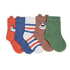 HelloBaby 5'li Sok, Kahverengi, 0-6 Ay