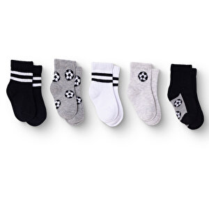 HelloBaby 5'li Soket Çorap, Gri, 0-6 Ay
