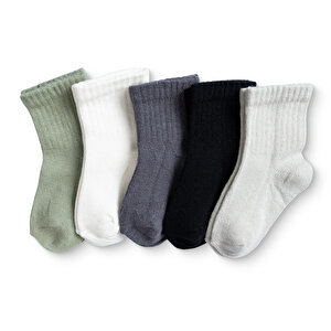 HelloBaby, 5'li Soket Çor, Gri, 0-6 Ay