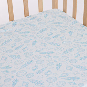 Erkek Bebek Çarşaf Poplin Lastikli 70x140 cm