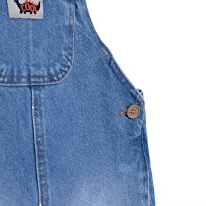 Erkek Bebek Cool Dino Salopet Denim Modelli Yaka Kısa Kol Reçme Paça Erkek Bebek Cool Dino Salopet Denim Modelli Yaka Kısa Kol Reçme Paça