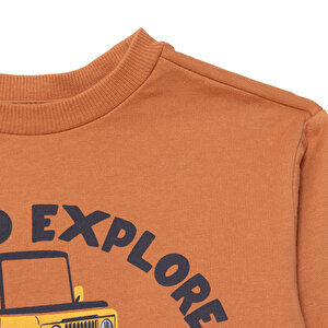 Erkek Bebek Eşofman Takım Bisiklet Yaka Uzun Kol Ribanalı