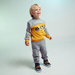 Erkek Bebek Eşofman Takım Bisiklet Yaka Uzun Kol