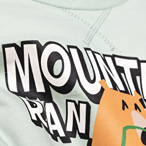 Erkek Bebek Eşofman Takımı Bisiklet Yaka Uzun Kol Ribanalı