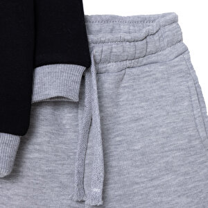 Erkek Bebek Eşofman Takımı Fermuarlı Bisiklet Yaka Uzun Kol Ribanalı Paça