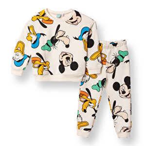 Disney Eşofman T, Ekru Baskılı, 6 - 9 Ay