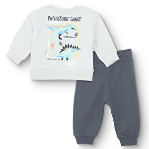 Erkek Bebek Eşofman Takımı Şardonlu Bisiklet Yaka Uzun Kol Ribanalı Paça