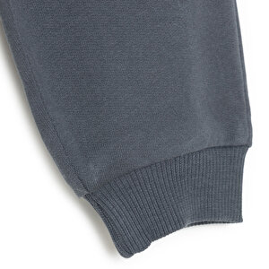 Erkek Bebek Eşofman Takımı Şardonlu Bisiklet Yaka Uzun Kol Ribanalı Paça