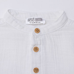 Erkek Bebek Gömlek Hakim Yaka Uzun Kol Erkek Bebek Gömlek Hakim Yaka Uzun Kol