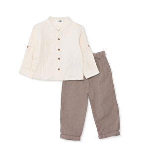 HelloBaby Gömlek-Panto, Ekru, 6 - 9 Ay