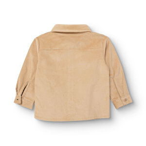 Erkek Bebek Hello Cute Bear Gömlek Fitilli Kadife Dokuma Gömlek Yaka Uzun Kol