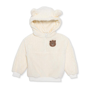 Erkek Bebek Hello Cute Bear Kapüşonlu Sweatshirt Peluş Uzun Kol Erkek Bebek Hello Cute Bear Kapüşonlu Sweatshirt Peluş Uzun Kol