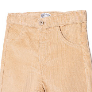 Erkek Bebek Hello Cute Bear Pantolon Kadife Ribanalı Paça