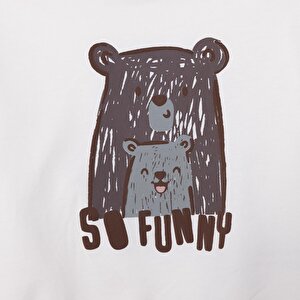 Erkek Bebek Hello Cute Bear Sweatshirt Şardonlu Üç İplik Bisiklet Yaka Uzun Kol Erkek Bebek Hello Cute Bear Sweatshirt Şardonlu Üç İplik Bisiklet Yaka Uzun Kol