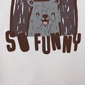 Erkek Bebek Hello Cute Bear Sweatshirt Şardonlu Üç İplik Bisiklet Yaka Uzun Kol Erkek Bebek Hello Cute Bear Sweatshirt Şardonlu Üç İplik Bisiklet Yaka Uzun Kol