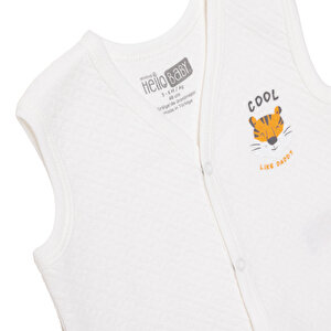 Erkek Bebek Kapitone Yelek Kapitone Örme V Yaka Atlet Kol