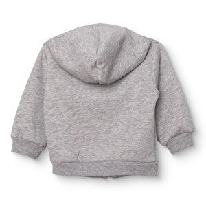 Erkek Bebek Kapüşonlu Hırka Kapüşonlu Yaka Uzun Kol