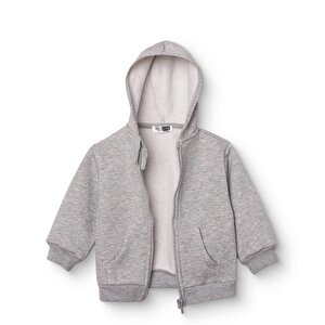 Erkek Bebek Kapüşonlu Hırka Kapüşonlu Yaka Uzun Kol