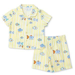 HelloBaby Kısa Kol Pijam, Sarı, 3 - 6 Ay HelloBaby Kısa Kol Pijam, Sarı, 3 - 6 Ay