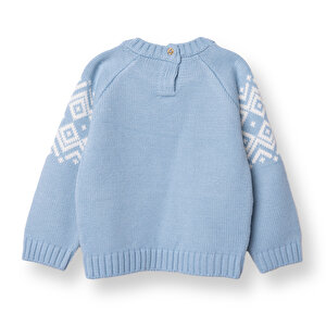 Erkek Bebek Mountain Explorer Kazak Triko Bisiklet Yaka Uzun Kol