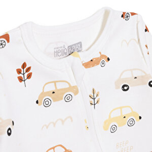 Erkek Bebek Patiksiz Tulum Fermuarlı Bisiklet Yaka Uzun Kol Ribanalı Paça