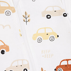 Erkek Bebek Patiksiz Tulum Fermuarlı Bisiklet Yaka Uzun Kol Ribanalı Paça