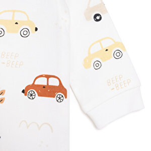 Erkek Bebek Patiksiz Tulum Fermuarlı Bisiklet Yaka Uzun Kol Ribanalı Paça