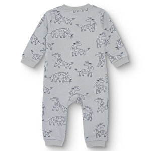 Erkek Bebek Patiksiz Tulum İnterlok Bisiklet Yaka Uzun Kol Ribanalı Paça